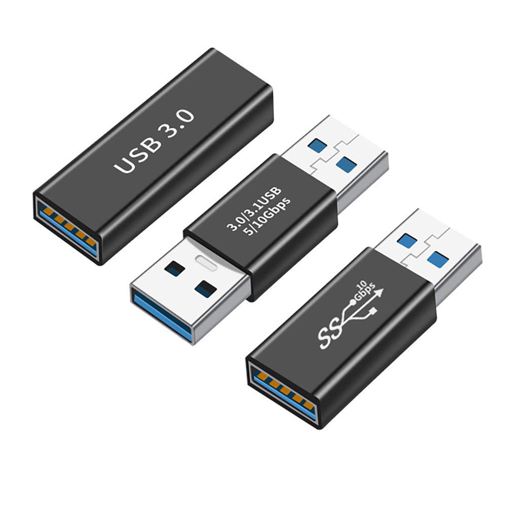 [Australia - AusPower] - EBEETECH 3kinds of USB 3.0 apters kit, USB 3.0 Female to Female and Male to Male and Female to Male, high Speed Convert Extension Coupler Connector converte,black 