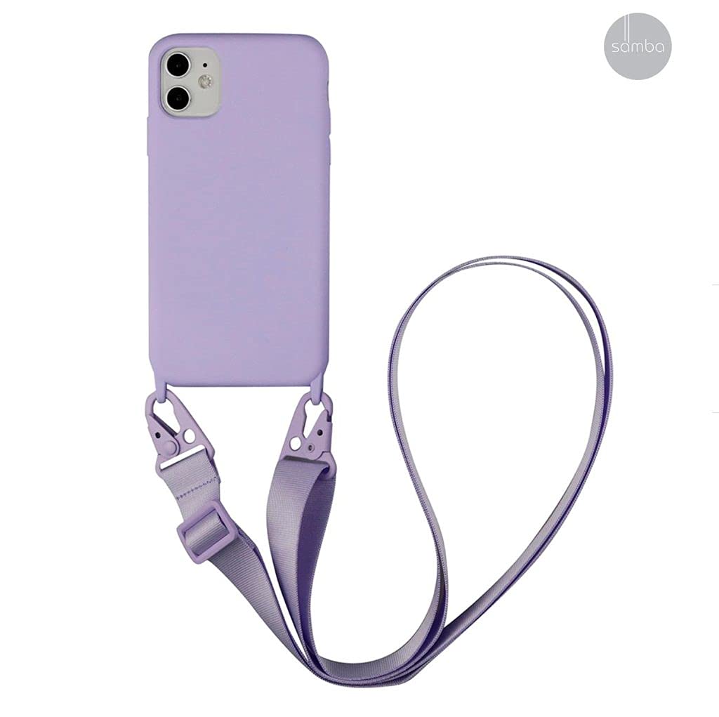 [Australia - AusPower] - Hilanderie Cross Body Phone Case | Cross Body Adjustable Phone Lanyard | iPhone Phone Holder Shoulder Strap | Phone Lanyard for Around The Neck (Purple, iPhone 11) Purple 