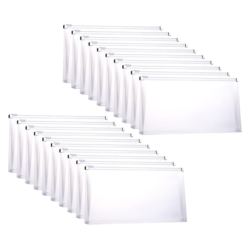 [Australia - AusPower] - FJCA Plastic Envelopes with Zipper, 5 x 10 Clear Poly Envelope Folder for Money Receipts Coupons Bills, 20 Packs 20pcs-clear 