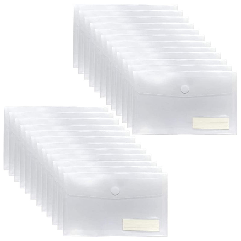 [Australia - AusPower] - YoeeJob Plastic Envelopes with Hook & Loop Closure, 6x10 Receipt Envelope Money Cash Coupon Organization with Label Pocket, 24 Packs 24pcs 