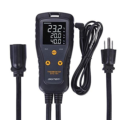 [Australia - AusPower] - Digital Temperature Controller Simple Stage Thermostat Outlet Heating & Cooling Mode for Chest Freezer Refrigerator Homebrew Fermenter Greenhouse 110V 15A 1650W 1 15A Temp Stage 