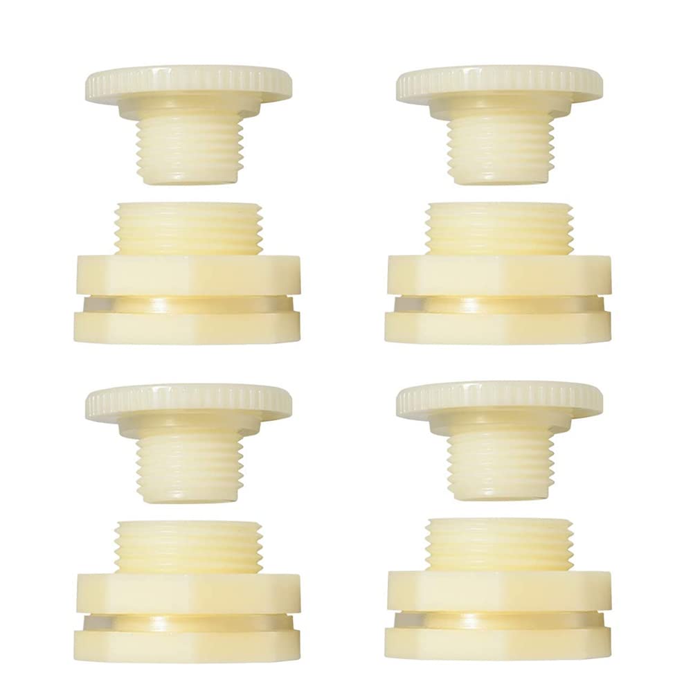 [Australia - AusPower] - Quickun 3/4" ABS Bulkhead Water Tank Connector Adapter Fitting with Plugs Thru-Bulk Pipe Fitting (Set of 4) 3/4 inch Set of 4 