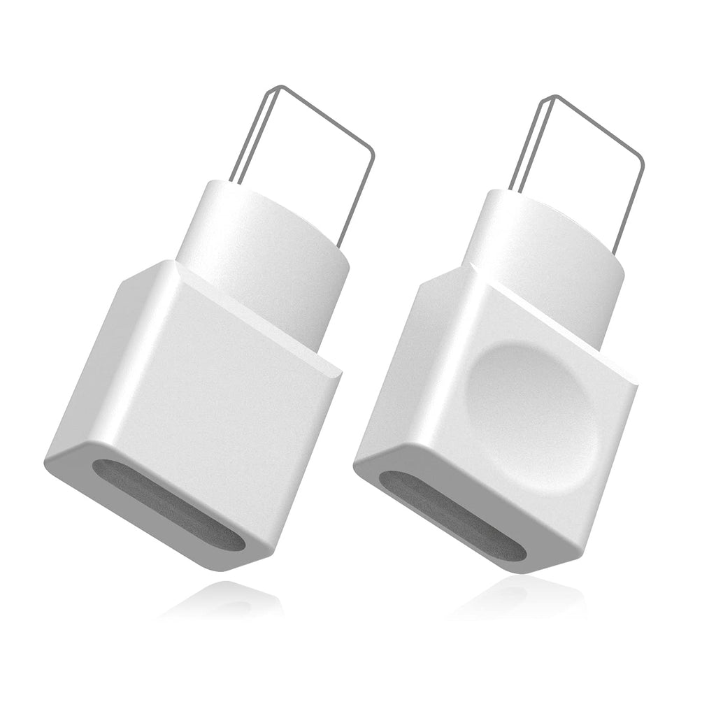 [Australia - AusPower] - 2Pack Cellphone Dock Extender Adapter Connector Seats Female to Male. Pass Video, Audio, Picture, Photo, Music, Data and Power Charger for Your Mobile. (White) 