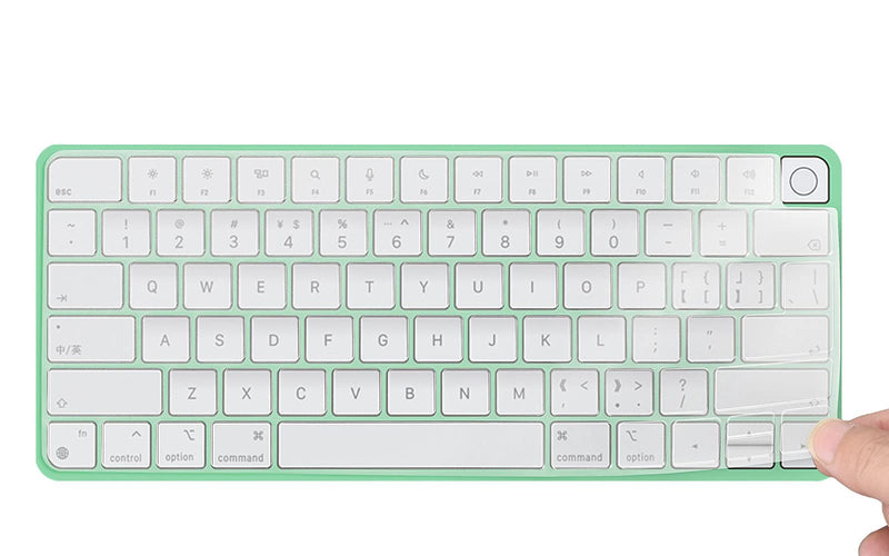 [Australia - AusPower] - Keyboard Cover Skin for 2021 Apple iMac 24 inch Magic Keyboard with Touch ID, iMac 24 inch 2021 Accessories, Ultra Thin TPU Apple iMac 24 inch A2449 Waterproof Keyboard Protector-Clear/Transparent 