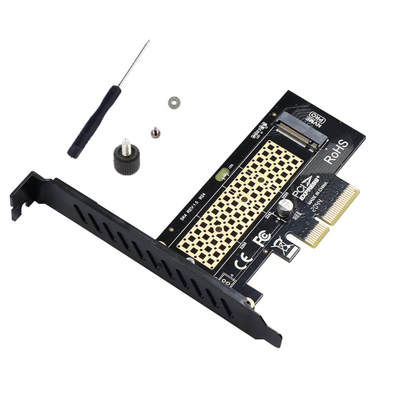 [Australia - AusPower] - M.2 Nvme to PCIe 3.0x4 Adapter, 3400+ MB/s PCIe Adapter SSD, Low Profile Bracket, Support 2230 2242 2260 2280 