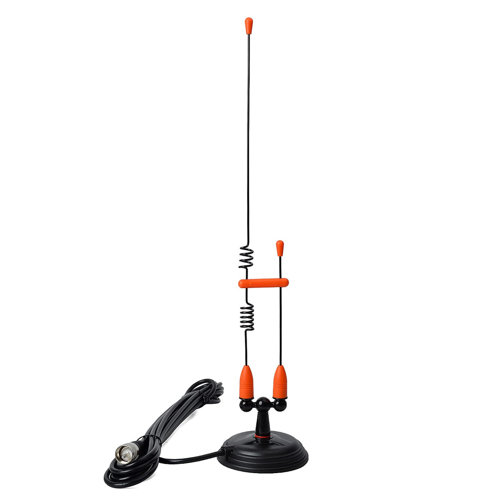 [Australia - AusPower] - TWAYRDIO Dual Band 17inch Two Way Radio Antenna for Mobile Radio - VHF UHF Portable Indoor/Outdoor Mobile Car Radio Antennas Full Kit with Magnet Mount and 13ft RG58 Coaxial Cable PL259 Plug 
