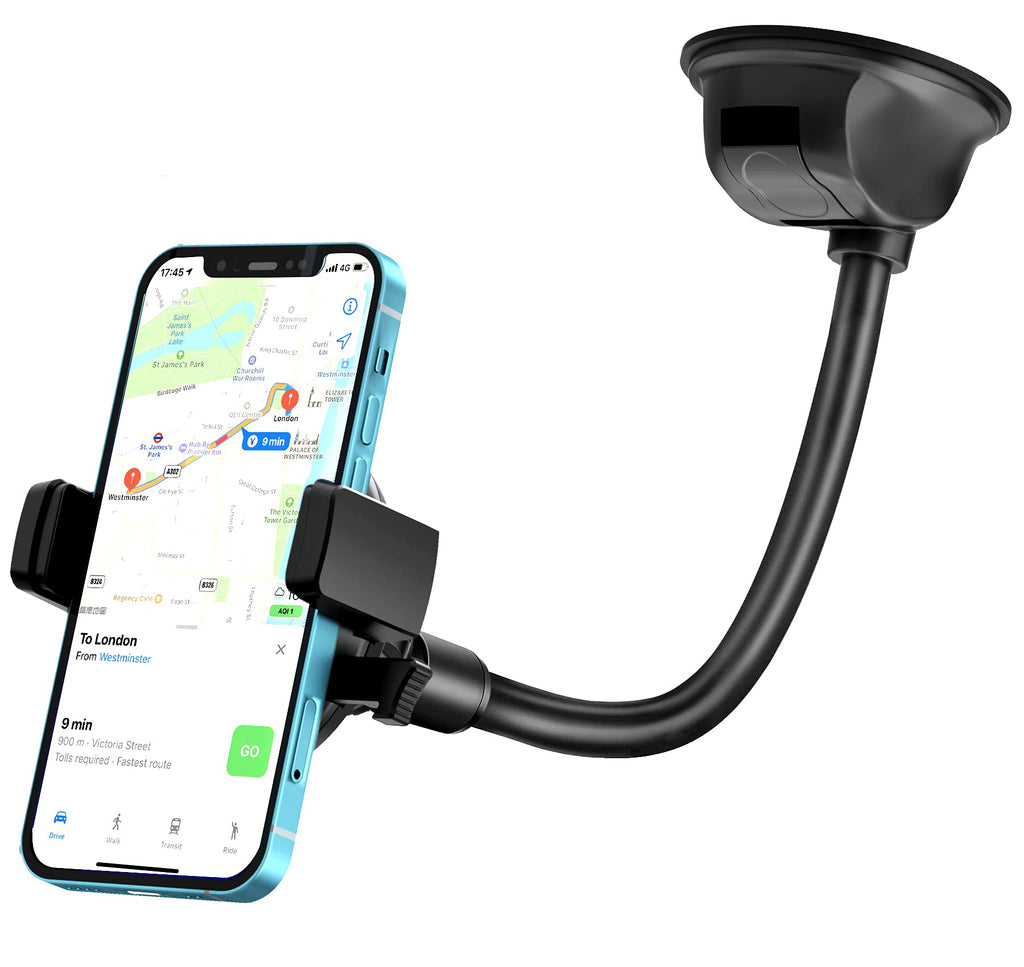 [Australia - AusPower] - Car Phone Holder Mount,Cell Phone Holder Car with Industrial-Strength Strong Suction Cup,Gooseneck Truck Cradle,Universal Dashboard Windshield Phone Holder Car for iPhone,Smartphones 