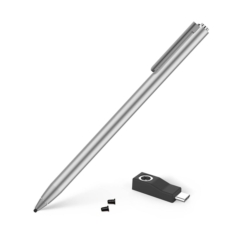 [Australia - AusPower] - Adonit Dash 4, Multi-Device Stylus for iPad and Touchscreen, Duo Mode Active Digital Pencil with Palm Rejection, Compatible with iPad, iPhone, Android, and More- Matte Silver 