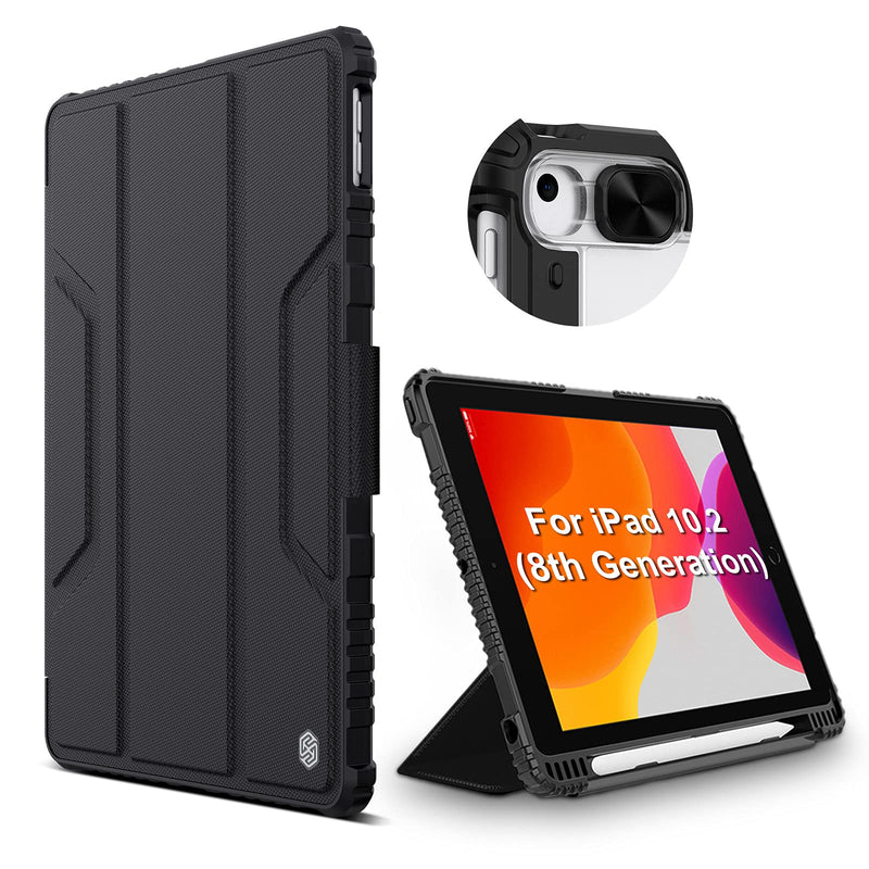 [Australia - AusPower] - Nillkin Camera Protection iPad Case for iPad 8th & 7th Gen (10.2" Display - 2020 & 2019 Version) (Black) Black 