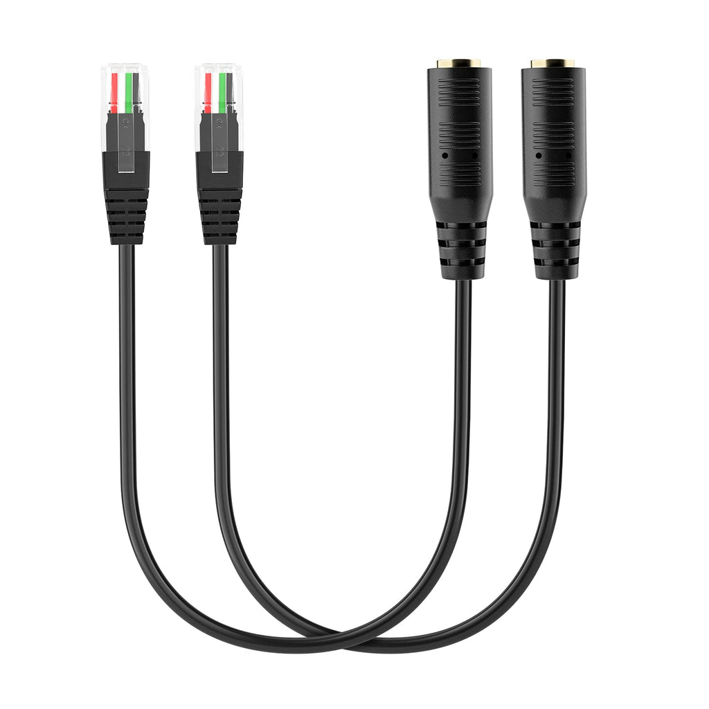 [Australia - AusPower] - 2 Packs Female 3.5mm Smartphone Headset to RJ9 Jack Adapter Cables, PChero 3.5mm Stereo Headphone Converters Compatible for Cisco Home Office IP Desk Phones 2pcs 