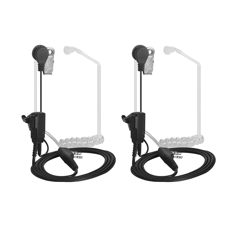 [Australia - AusPower] - LSENG Two Way Radio Acoustic Tube Earpiece with Mic 2 Pin PTT Walkie Talkies Headset for Baofeng UV-5R Series BF-888S H-777 TW-325（2 Packs） 
