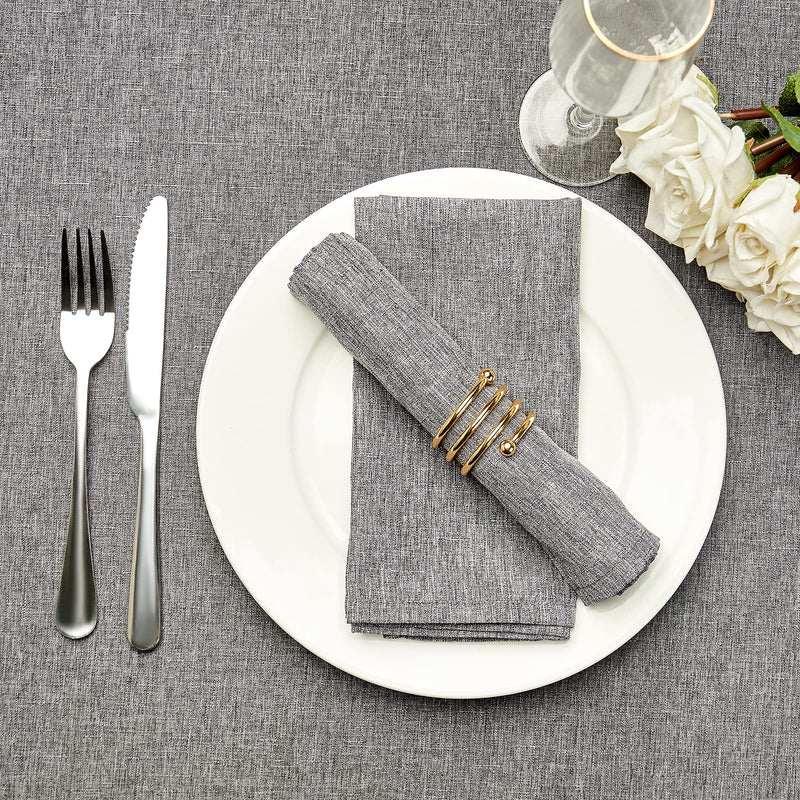 [Australia - AusPower] - Mebakuk Cloth Napkins Set of 12, Premium 17 x 17 Inch Solid Washable Linen Style Napkins, Soft Table Napkin for Wedding Party Restaurant Dinner Parties (Dark Grey, Set of 12) Dark Grey 