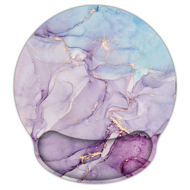 [Australia - AusPower] - Ergonomic Mouse Pad with Wrist Rest Support Gel, ArtSo Non Slip Rubber Base Pad Computer PC Laptop Women Men Mousepad for Home, Office, Gaming, Working Easy Typing, Pain Relief, Purple Blue Marble Pink Blue Marble 