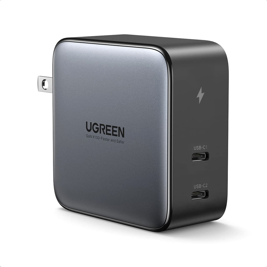 [Australia - AusPower] - UGREEN 100W USB C Wall Charger - 2-Port GaN PD Fast Charger Power Adapter Compatible with MacBook Pro/Air, iPad Pro/Mini, iPhone 13/13 Mini/13 Pro/13 Pro Max/12, Dell XPS, Galaxy and Pixel 