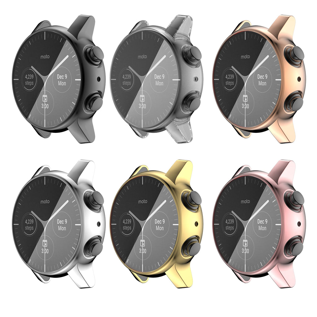 [Australia - AusPower] - Compatible with Moto 360 3rd Gen Case,FitTurn Replacement All- Around Metal Color TPU Bumper Cover Screen Protector Case Cover for Moto 360 3rd Gen Smartwatch Accessories (SixColors) SixColors 