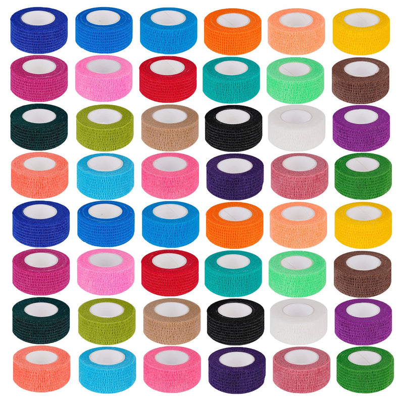[Australia - AusPower] - 48 Pack 1 Inch X 5 Yards Self Adherent Bandages Wrap Cohesive Wrap Bandages,First Aid Tape,Elastic Self Adhesive Tape,Athletic Tape,Sports wrap Tape for Sports,Wrist,Ankle (Rainbow Color/24 Colors) 