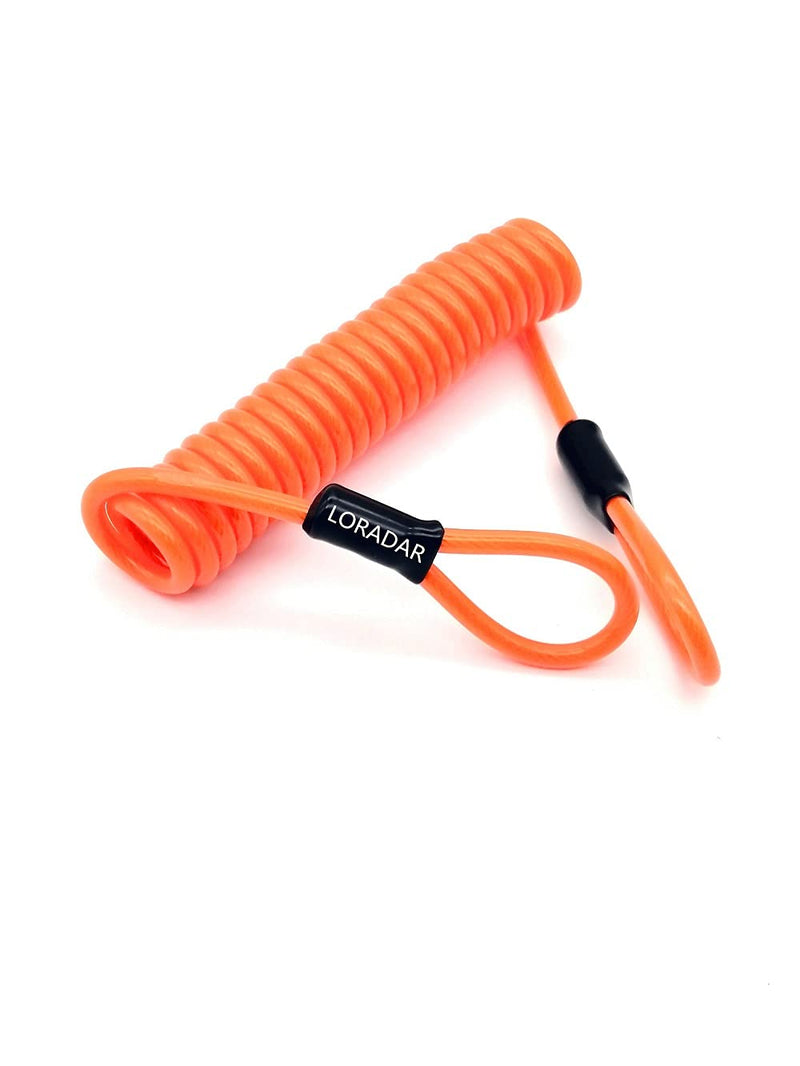 [Australia - AusPower] - LORADAR 6 Feet Double-Ring Safety Cable for Lock, Motorcycle Bicycle Scooter Lock Safety Reminder Cable , Suitable for Scooter Motorcycle Brake disc, Portable Anti-Theft Cable(Orange) 