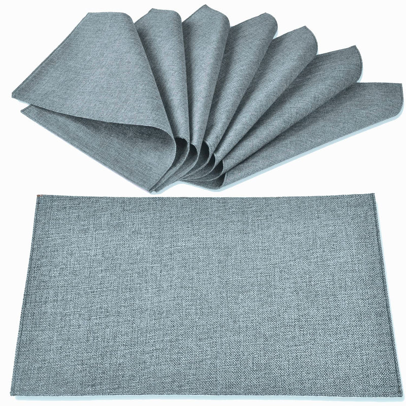 [Australia - AusPower] - Rinpon Cloth Placemats Set of 8, Linen Type Fabric Placemats Machine Washable Placemats Heat Resistant Placemats Wrinkle Free Thick Polyester Kitchen Place Mats for Dining Table (Light Gray) Light Gray 