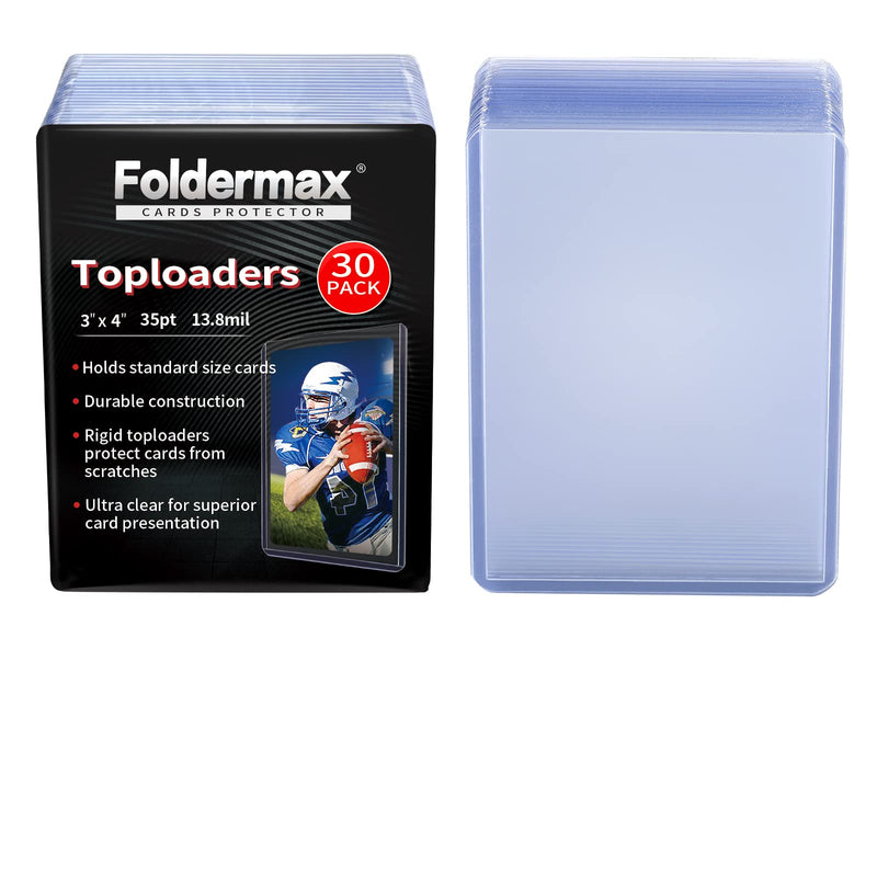[Australia - AusPower] - Foldermax Toploaders for Trading Card Toploader Card Holder Thick Plastic ,toploaders Card Protectors Protective Sleeves Hard Plastic for Baseball Card,Sports Cards, MTG, 3 x 4 Inch 35pt (30 Count ) 30 toploaders 