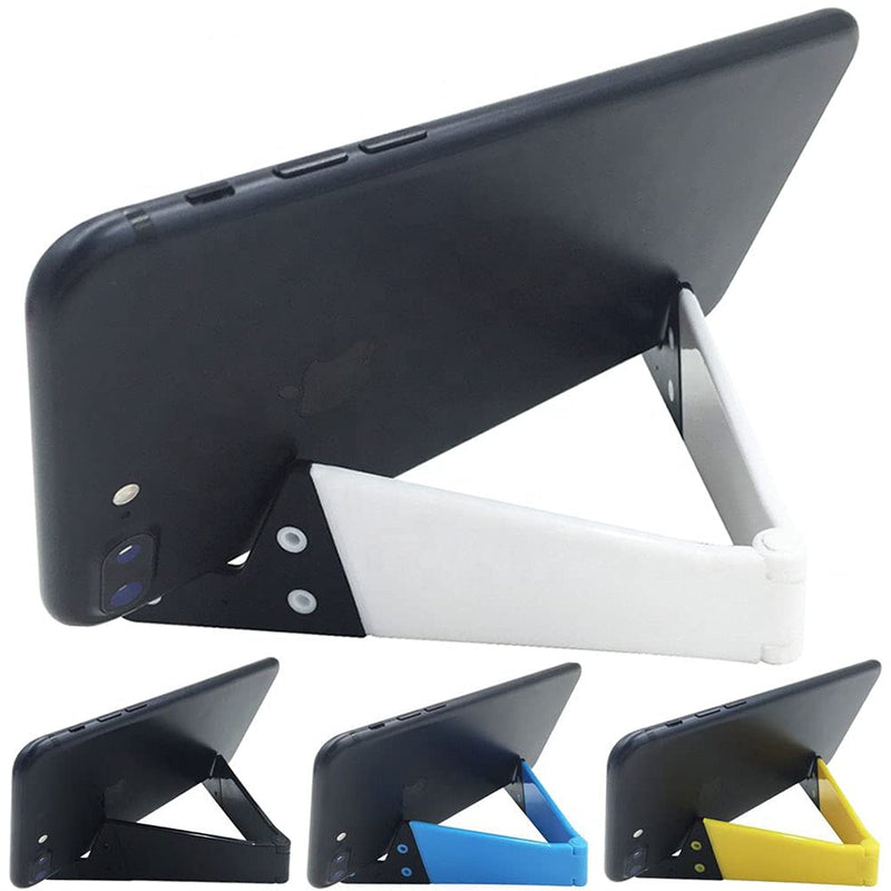[Australia - AusPower] - VOVIGGOL Portable Cell Phone Stand for Desk 4 Pack, Foldable Pocket Travel Mobile Phone Holder, Upgrade Universal V Smartphone Kickstand Mount Compatible with iPhone iPad Tablet Kindle Android 4 Color 