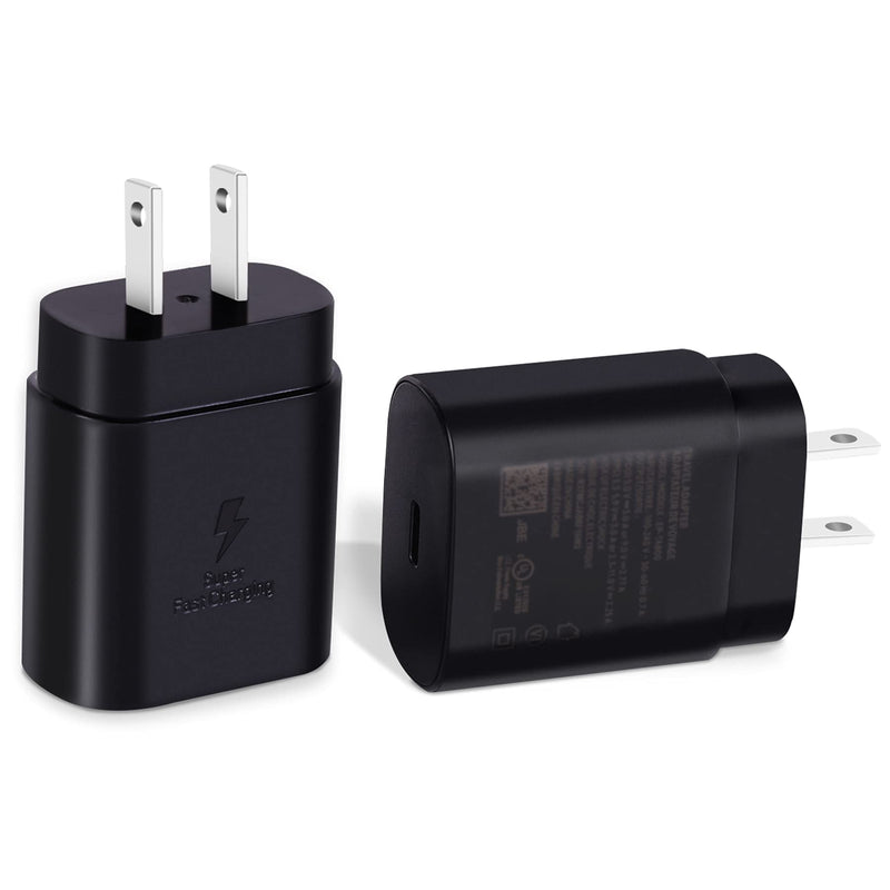 [Australia - AusPower] - USB C Charger, KAIMENGLONG 2-Pack 25W Super Fast Charger Type C Power Delivery 3.0 Wall Charging Adapter for iPhone 13/13 Mini/13 Pro/13 Pro Max/12, iPad Pro, Samsung Galaxy S21,S20, Pixel 5/4/3-Black 