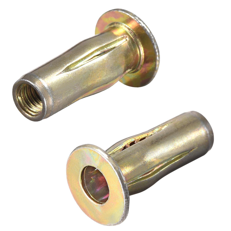 [Australia - AusPower] - uxcell Multi-Grip Rivet-Nut, M5 Pre-Bulbed Shank Carbon Steel Color-Zinc-Plated Flat Head Threaded Insert Nut 25Pcs 