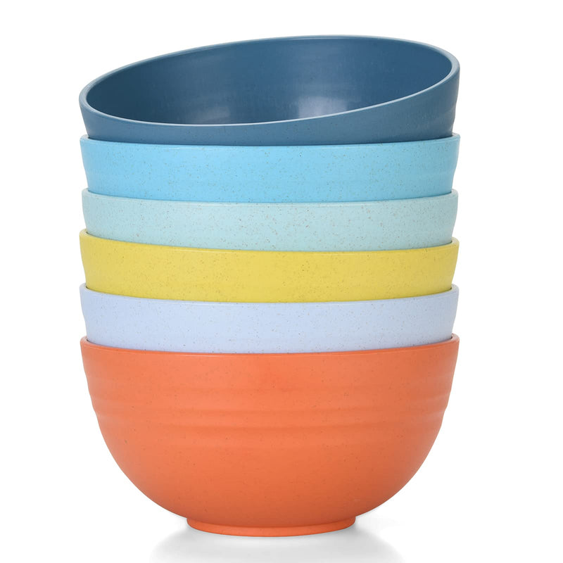 [Australia - AusPower] - Unbreakable Cereal Bowls 24 OZ Microwave and Dishwasher Safe BPA Free Bowl Dessert Bowls for Serving Soup, Oatmeal, Pasta and Salad [Set of 6] 