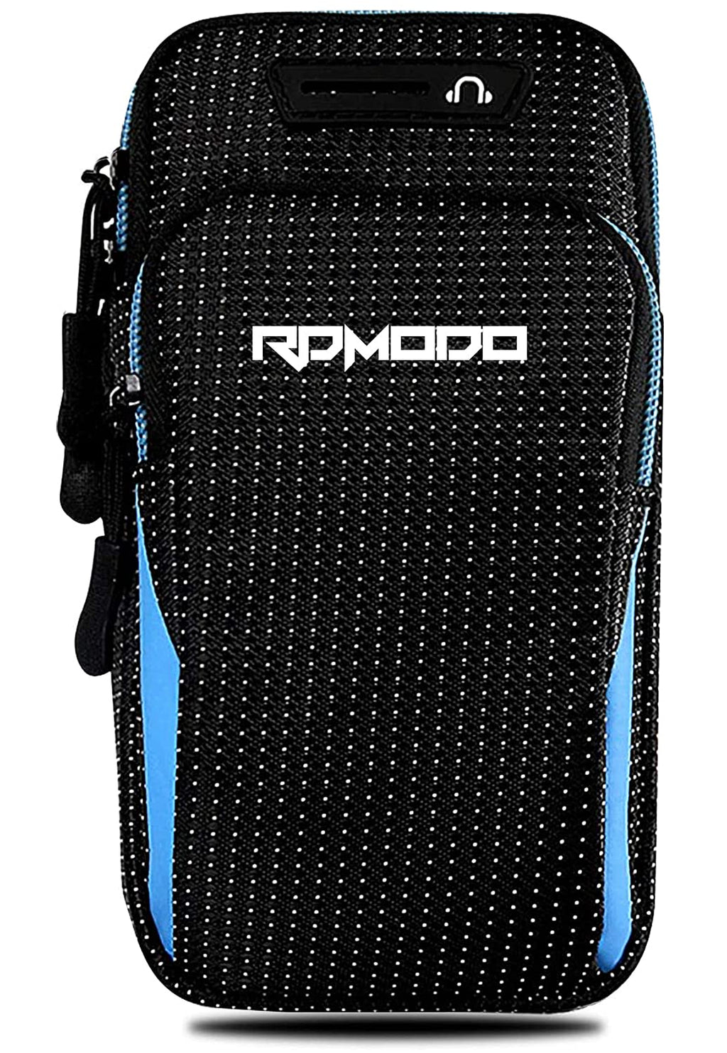 [Australia - AusPower] - RDMODO Armband for Running Workout Armband for Phone Damp-Proof Phone Holder for Arm Men Women Blue Adjustable Arm Band Case for iPhone 11 Pro Max Xs Xr X 12 10 8 7 Plus Samsung Galaxy S20 S10 S9 S8 Black + Blue 6.6 inches 