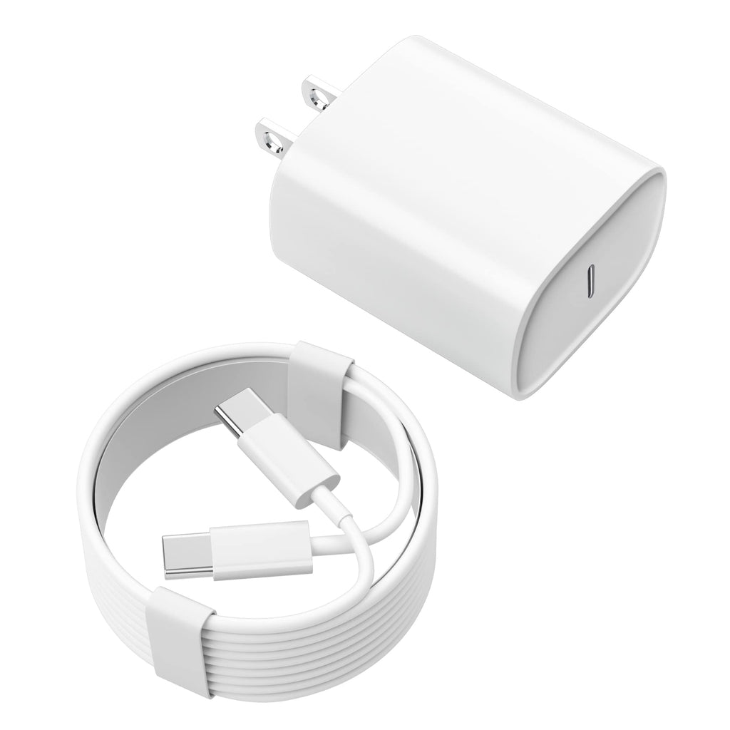 [Australia - AusPower] - 20W USB C Fast Charger for iPad Pro 12.9/11 in 2021/2020/2018, iPad Air 4th/5th Generation 10.9", iPad Mini 6th Generation, iPad Charger Fast Charging Wall Charger Block with 6.6FT USB C to C Cable white 