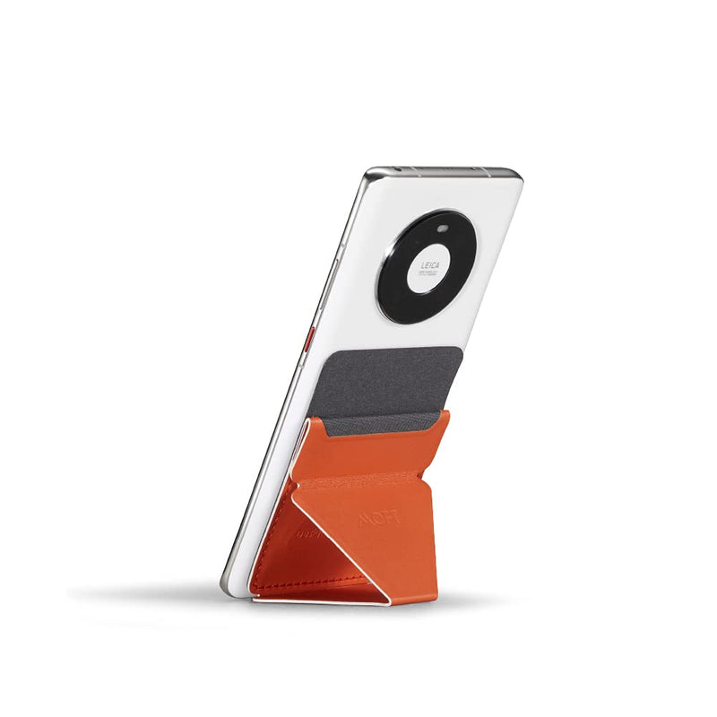 [Australia - AusPower] - MOFT X Reusable Adhesive 3-in-1 Phone Stand, Card Holder, Adjustable Viewing Angles, Magnetic, Thin Design with Grip to be Held Orange 