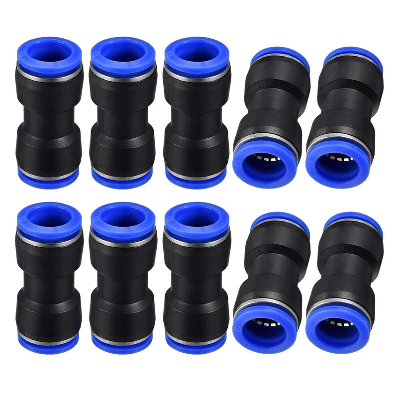 [Australia - AusPower] - 16mm Quick Fitting, 5/8” OD Push to Connect Pipe Tube Straight Fittings, Pneumatic Air Line Connector 10Pcs (PU16) 16mm(PU16) 