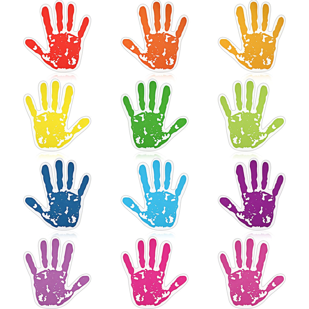 [Australia - AusPower] - 72 Pieces Colorful Handprints Cut Outs Handprint Accents Wall Decor for Classroom Bulletin Boards Walls Schools Playrooms Baby Nurseries Kids Bedrooms Studios or Art Decorations 