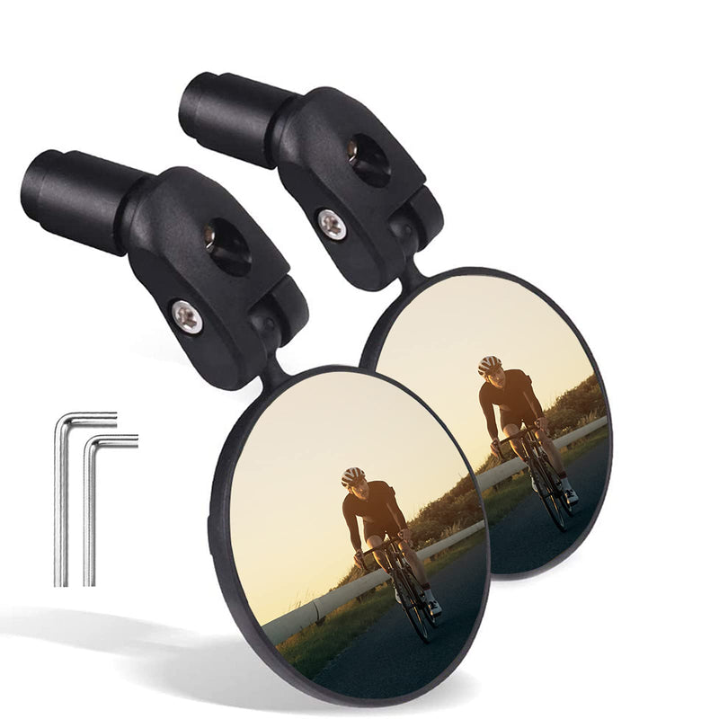 [Australia - AusPower] - Bike Mirrors 2pcs Bar End Bicycle Mirrors for Handlebars Bicycle Cycling Rear View Mirrors, Safe Rearview Mirror with a Aluminum Bike Mirror for Mountain Road Bike Bicycle 