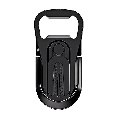 [Australia - AusPower] - YUANSU 4 in 1 Cell Phone Ring Holder Stand, Vented car Phone Holder, Finger Grip Ring Holder and Bottle Opener, 360° Rotation and 90° flip (Black) Black 
