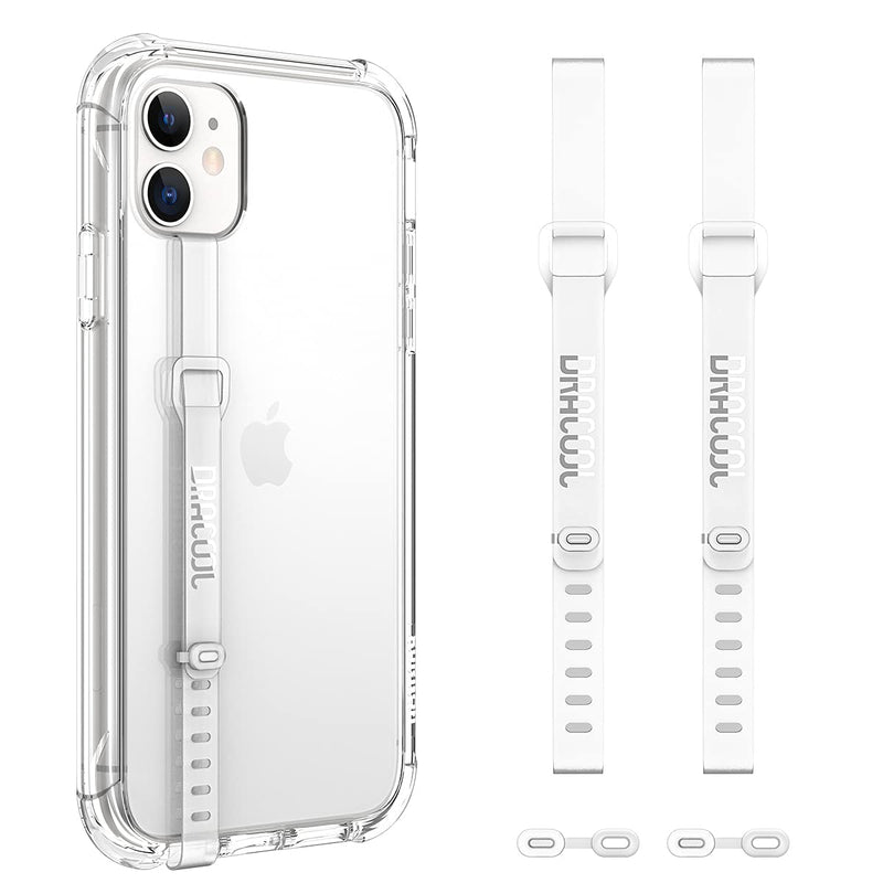 [Australia - AusPower] - Dracool 2 PCS Phone Strap Cell Phone Grip Loop Elastic Hand Finger Holder Secure Silicone Stretching Band Slim Universal Accessory for All Smartphones Mobile for iPhone Samsung Google LG - Transparent 