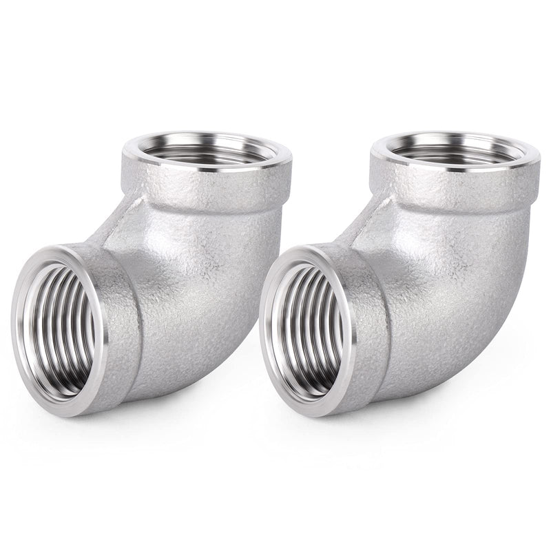 [Australia - AusPower] - TAISHER 2PCS 304 Stainless Steel 90 Degree Elbow Fittings, 1 Inch NPT Female Pipe to 1 Inch NPT Female 304 Stainless Pipe Fitting 1" FNPT × 1" FNPT 2 