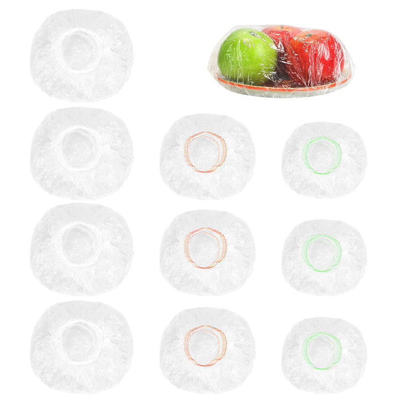 [Australia - AusPower] - 100-Reusable-Elastic-Food-Storage-Covers, Stretchable Plastic Wrap Bowl Covers with Elastic Edging, Covers for Storage Containers for Bowl Dish Plate, Available in 3 Sizes. 100 