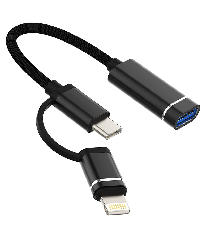 [Australia - AusPower] - OTG Cord Compatible with iPhone Type USB C Compatible for Lightning Male to USB Female Adapter Cable 11 12pro max Xr X xs 8 7Plus for Apple for iPad for MacBook Air4 2020 Samsung LG Camera Mouse MIDI 