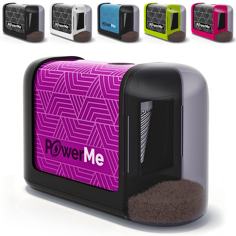 [Australia - AusPower] - POWERME Electric Pencil Sharpener - Pencil Sharpener Battery Powered for Kids, School, Home, Office, Classroom, Artists  Battery Operated Pencil Sharpener for Colored Pencils (Purple) Purple 