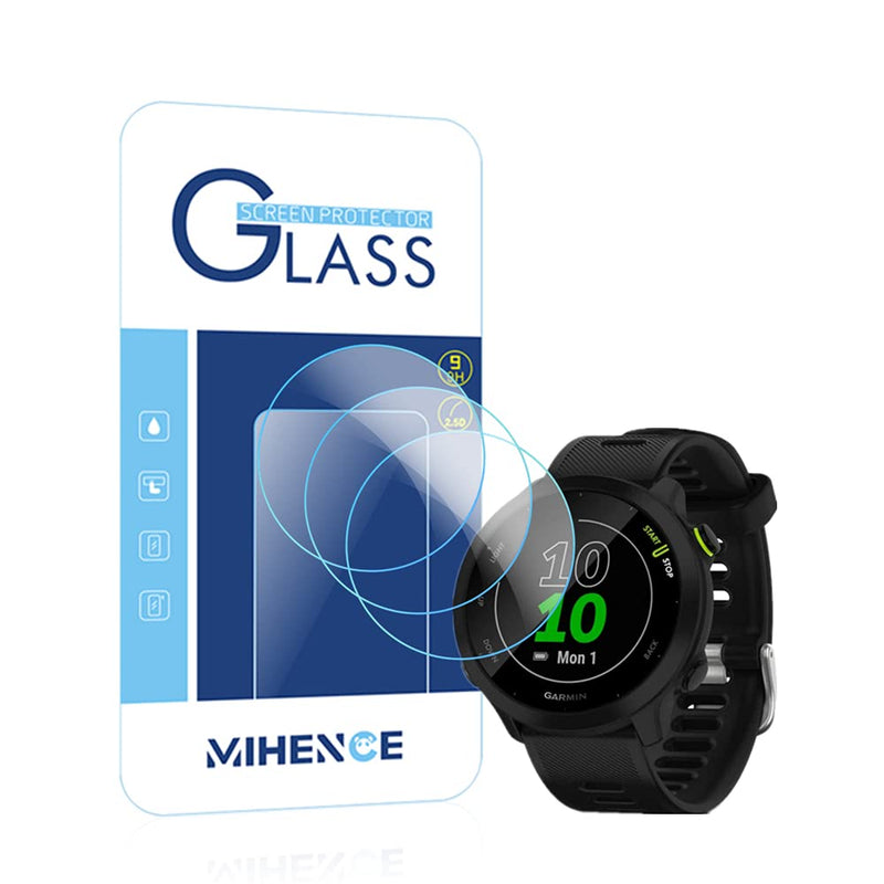 [Australia - AusPower] - Mihence Compatible for Garmin Forerunner 55 /45 / 45S Screen Protector, 9H Anti-Scratch Premium Real Tempered Glass Screen Protector for Garmin Forerunner 55 GPS Running Smartwatch (3PCS) 