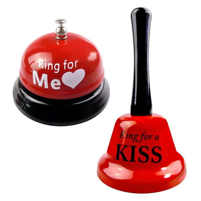 [Australia - AusPower] - 2 Pieces Ring for A Kiss Call Bell Hand Bell Service Bell Bar Counter Top Service Call Bell Ring Reception Bell Service Bell Wedding Events Bell Party Events Bell 
