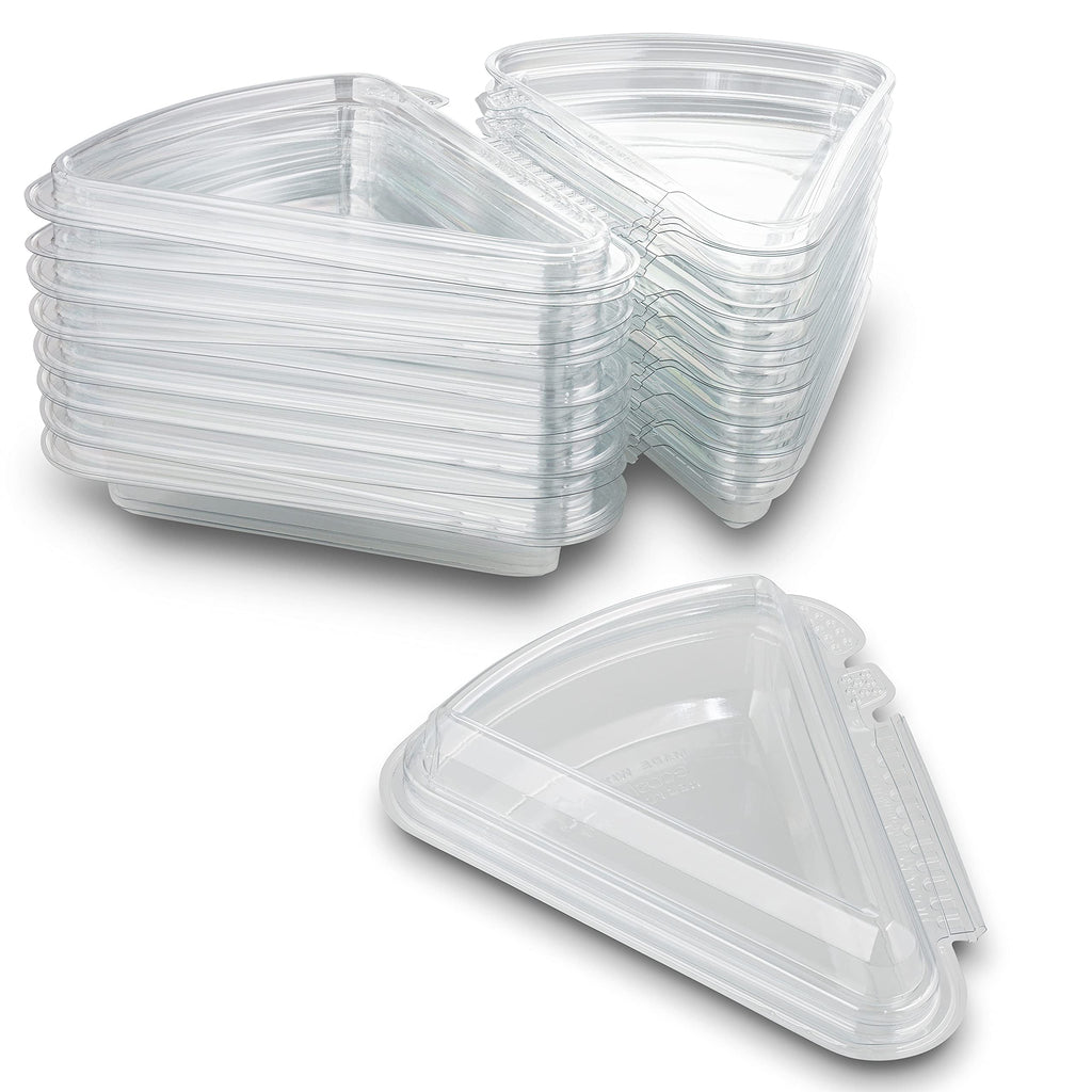 [Australia - AusPower] - Hinged Tamper Evident Plastic Pie, Cheesecake, Cake Slice Container for Small 9 inch Pies and Cakes by MT Products - Pack of 15 