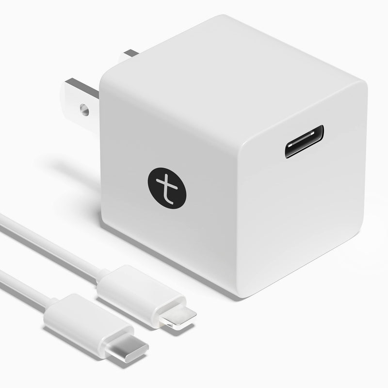 [Australia - AusPower] - 20W USB C Wall Charger, TTWEN Fast Phone Charger Mini Power Adapter PD 3.0 with Cable Fast Charging Block Cube Compatible with iPhone 12 11 Pro Max XR XS 8 Plus Samsung S20 S10 S9 Note 20 iPad 