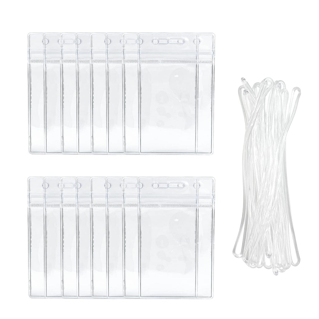 [Australia - AusPower] - 50 Pieces Clear Plastic Luggage Tags Card Holder Travel Identification Tags Name Tags Business Card Holder ID Identifier Labels Suitcase Tags with Straps for Business Travel Office Supplies 