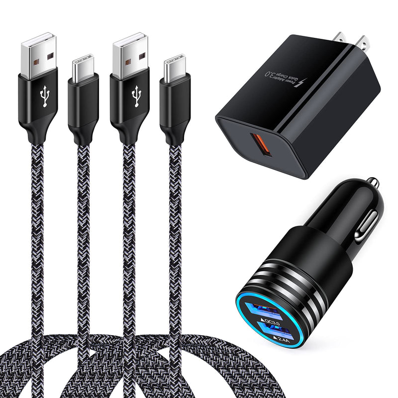 [Australia - AusPower] - USB C Fast Charger for Samsung Galaxy S22 Ultra/S22+/A32/A42/A52/S21 Plus/S21 Ultra/S20/A51/A71/A11/A21/A22/A12/S10/A20, Quick Charge 3.0 Wall Charger Cube Block Fast Car Charger Adapter Type C Cable Black(Fast Charger Kit) 
