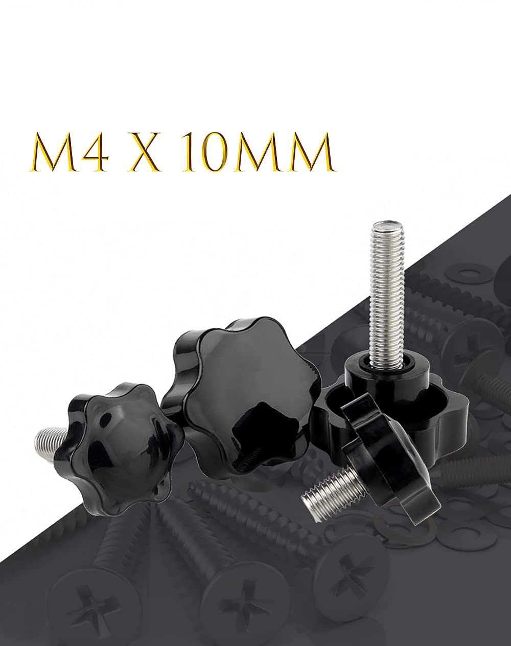 [Australia - AusPower] - M4 x 10mm Thread Clamping Knob, Thumb Screw, Star Hand Knob Tightening Screw Knob for Machinery, 30Pcs M4 x 10mm 