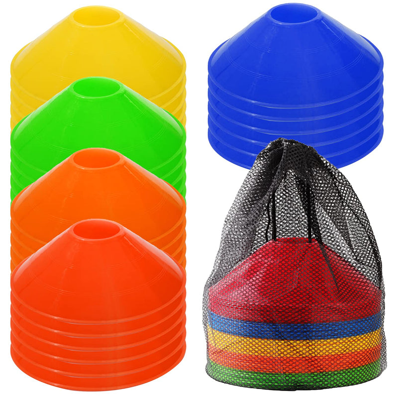 [Australia - AusPower] - Jyongmer 30 Pcs Disc Cones Training Cones Agility Soccer Cones with Carry Bag for Training, Football, Basketball, Kids, Sports, Field Cone Markers and Other Sports and Games (Thickened Version 22g) 