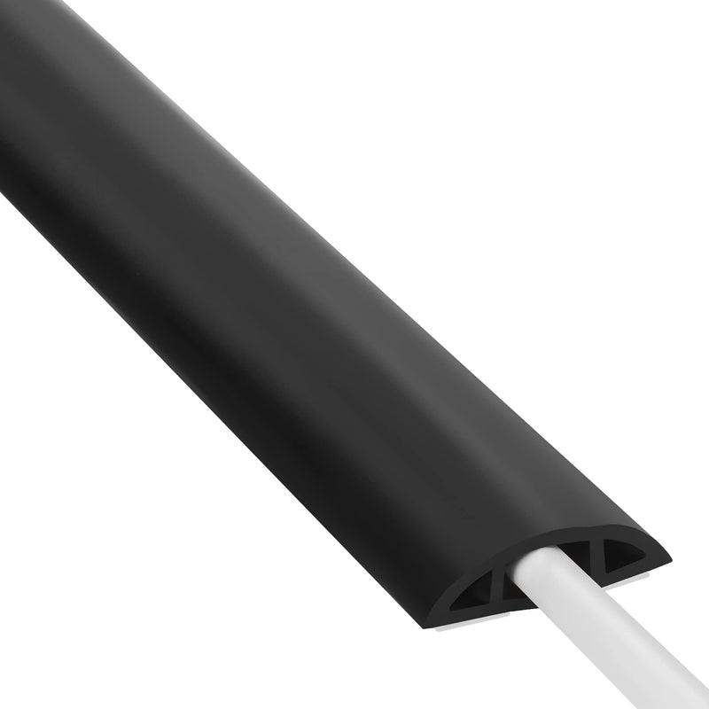 [Australia - AusPower] - Floor Cable Cover, 4ft, Black Wire Cover for Floor, Prevent Cable Trips & Protect Wires, Floor Cord Cover - Cord Cavity - 0.39" (W) x 0.24" (H) Small 
