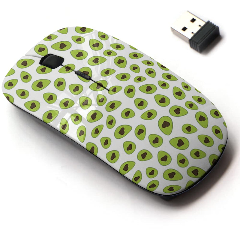 [Australia - AusPower] - 2.4G Wireless Mouse with Cute Pattern Design for All Laptops and Desktops with Nano Receiver - Avocado Halves 