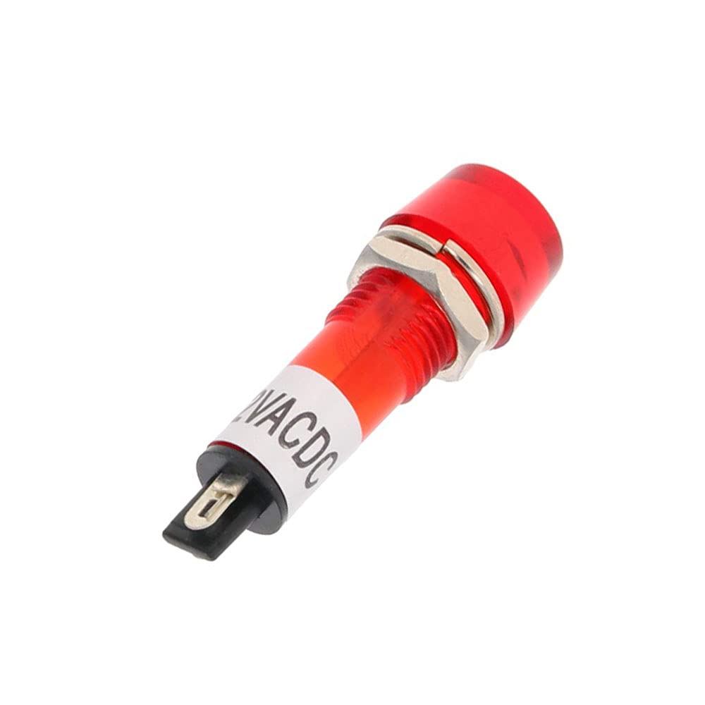 [Australia - AusPower] - Aicosineg Red 12V 0.39" Hole Diameter Indicator Light Flush Panel Mount 1.57" Length for Electrical Control Panel 15Pcs 